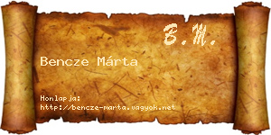 Bencze Márta névjegykártya