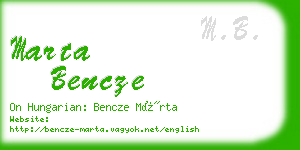 marta bencze business card